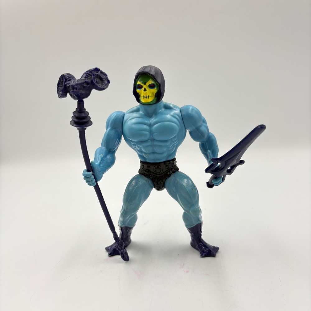 Mattel Skeletor Action Figure MOTU 5.5" Blue Vintage 1981 Good Havoc Staff Sword